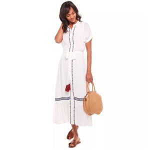 Now + Gen by Sonoma Goods For Life® Embroidered Midi Shirtdress Sz XS